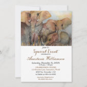 ゾウ10歳の誕生日パーティーの招待状 招待状 (正面)