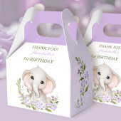 ゾウ1stバースデーガール春パープルフローラ フェイバーボックス