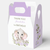 ゾウ1stバースデーガール春パープルフローラ フェイバーボックス (オープン)