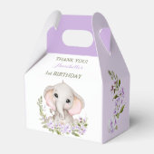 ゾウ1stバースデーガール春パープルフローラ フェイバーボックス (正面サイド)