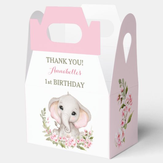 ゾウ1stバースデーガール春ピンク桜 フェイバーボックス (オープン)