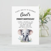 ゾウ1thバースデーボーイ招待状 招待状 (スタンド正面)