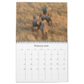 ゾウ2025 カレンダー (2月 2026)