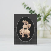 ゾウ3頭とアヒル1頭 ポストカード (スタンド正面)