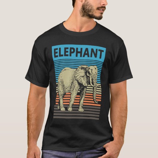 ゾウ70年代サンセットゾウ Tシャツ (正面)