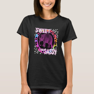ゾウ90sノスタルジアレインボーヒョウ印刷Tropi Tシャツ