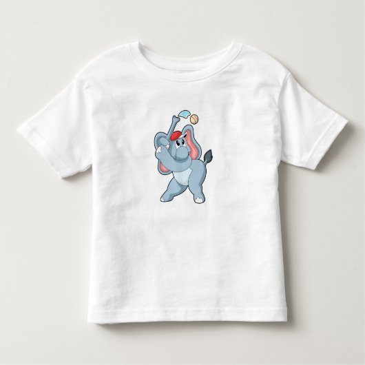 ゾウ・アット・ベースボール トドラーTシャツ (正面)
