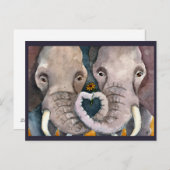 ゾウ、アフリカの動物はがき ポストカード (正面/裏面)