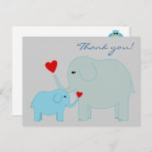 ゾウ・イン・ブルーありがとうはがき ポストカード (正面/裏面)