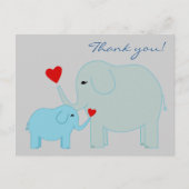ゾウ・イン・ブルーありがとうはがき ポストカード (正面)