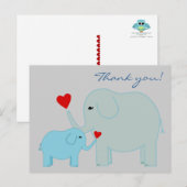 ゾウ・イン・ブルーありがとうはがき ポストカード (正面/裏面)