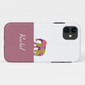 ゾウ・オン・ザ・ロード(カラフル花) Case-Mate iPhoneケース (裏面(横))