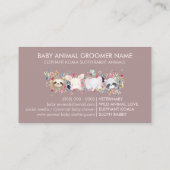 ゾウ コアラ ナマケモノ ウサギ 赤ちゃん 動物 ピンク 名刺 (裏面)