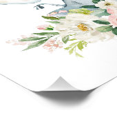 ゾウ，サファリ，ピンクの花，女の子子供部屋 フォトプリント            (角)