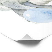 ゾウ、サファリ、ブルーバブルガム、ボーイ子供部屋 フォトプリント            (角)