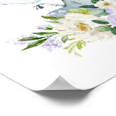 ゾウ、サファリ、紫の花男女兼用、 ポスター (角)