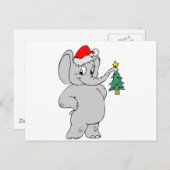 ゾウ（サンタハット） シーズンポストカード (正面/裏面)