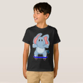 ゾウ スケーター スケートボード スポーツ Tシャツ (正面フル)
