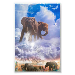ゾウ・スピリッツ・オブ・山・キリマンジャロ フォトプリント           