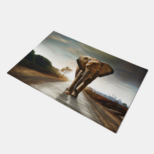 ゾウ ドアマット (アングル)