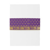 ゾウ、ハスの花とムンダプ結婚アーチズ 招待状ベリーバンド (裏面例)