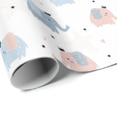 ゾウ、ハート、星包み紙 ラッピングペーパー (ロールコーナー)