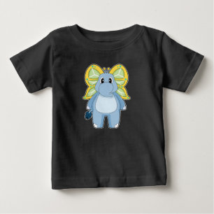ゾウ・バタフライ ベビーTシャツ
