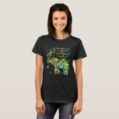ゾウ パズル 自閉症を受け入れるあなたを特別にするものは Tシャツ (正面フル)