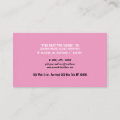 ゾウ ピンクの蝶 かわいい動物 名刺 (裏面)