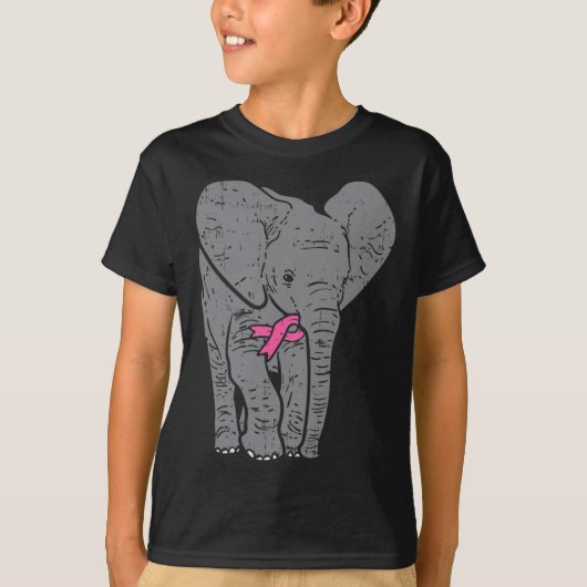 ゾウ・ピンクリボン乳癌認識度Supo Tシャツ (正面)