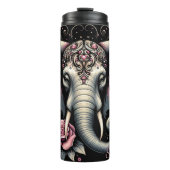 ゾウ：ピンクロータス、フローラ頭 タンブラー (正面)