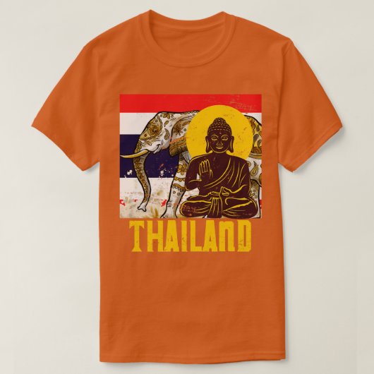 ゾウ・ブッダ・タイ Tシャツ (デザイン正面)