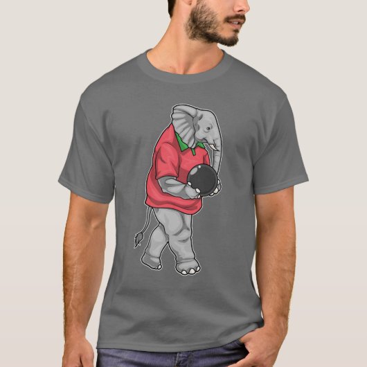 ゾウ ボウリング ボウリングボール Tシャツ (正面)
