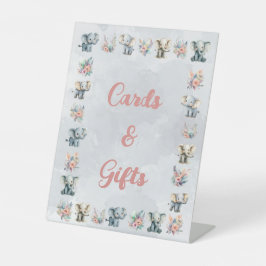 ゾウ&ボーホジャングルの花オングレー誕生日 台座サイン