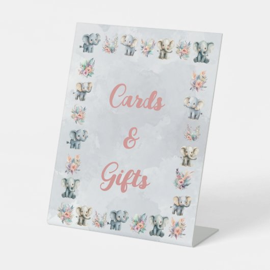 ゾウ&ボーホジャングルの花オングレー誕生日 台座サイン (正面)