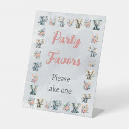 ゾウ&ボーホジャングルの花オングレー誕生日 台座サイン