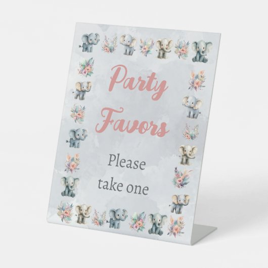 ゾウ&ボーホジャングルの花オングレー誕生日 台座サイン (正面)