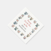 ゾウ&ボーホジャングルフラワーズ誕生日 スタンダードカクテルナプキン (角)