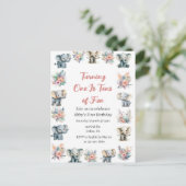 ゾウ&ボーホジャングルフラワーズ誕生日 ポストカード (スタンド正面)