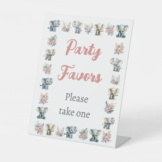 ゾウ&ボーホジャングルフラワーズ誕生日 台座サイン (正面)