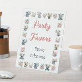 ゾウ&ボーホジャングルフラワーズ誕生日 台座サイン (インサイチュ)