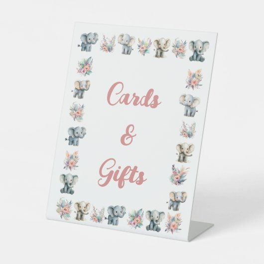 ゾウ&ボーホジャングルフラワーズ誕生日 台座サイン (正面)