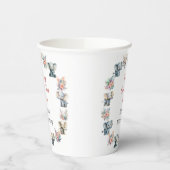 ゾウ&ボーホジャングルフラワーズ誕生日 紙コップ (左)