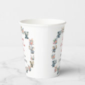 ゾウ&ボーホジャングルフラワーズ誕生日 紙コップ (右)