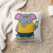 ゾウ（モバイル対応） クッション (ブランケット)