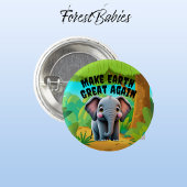 ゾウ、再び土素晴らしを作る、環境 缶バッジ