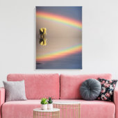 ゾウ、水と虹(ケニア) キャンバスプリント (インサイチュ (リビング))