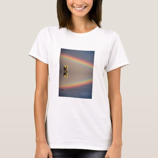 ゾウ、水、虹、ケニア Tシャツ (正面)