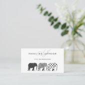 ゾウ、白黒パターンプロフェッショナル 名刺 (スタンド正面)