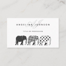 ゾウ、白黒パターンプロフェッショナル 名刺